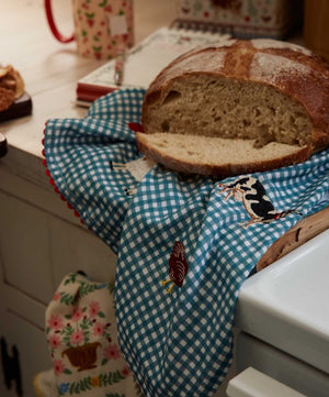 Country Farm Gingham Embroidered Tea Towel | Rifle Paper Co.