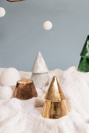 Cypress & Fir Copper Ribbed Tree Candle | Holiday