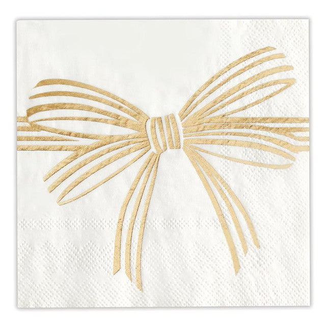 Gold Bow Paper Napkins | Holiday