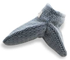 organic grey blue striped oven mitt made from certified organic cotton. 