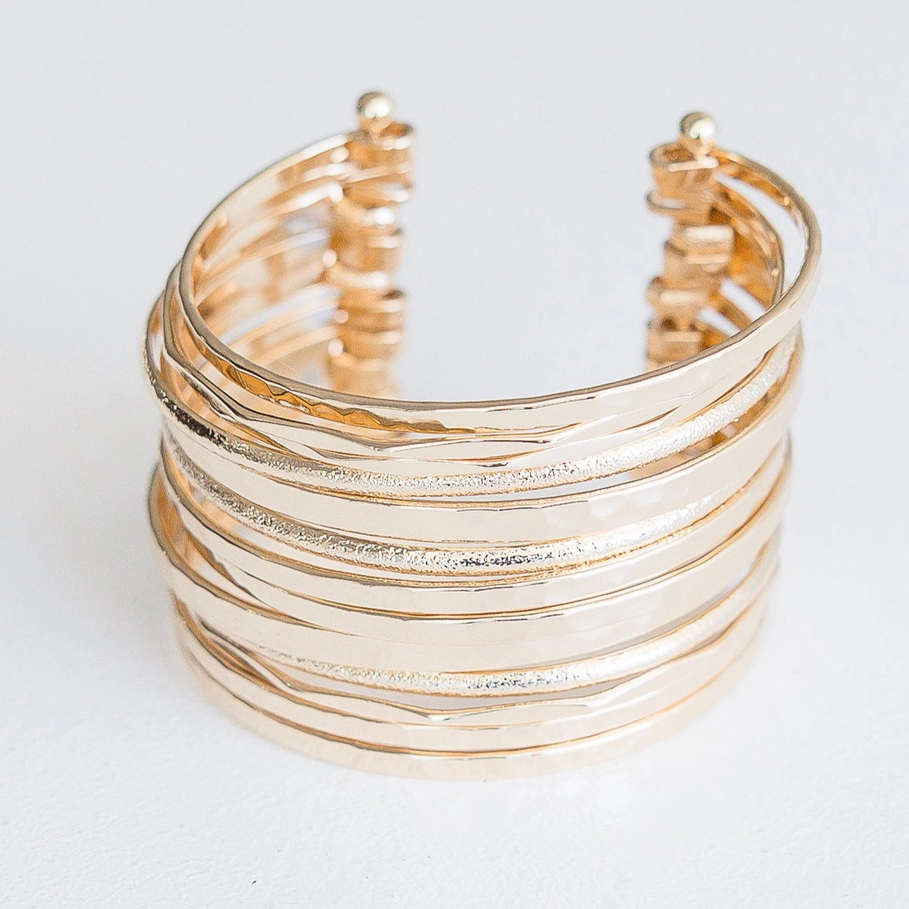 Bonnie Chunky Hammered Adjustable Bracelet Cuff | Leslie Curtis