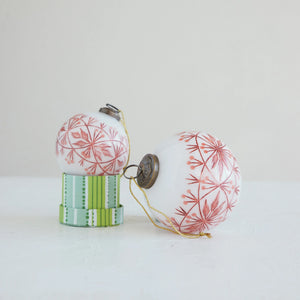 Handblown Etched Glass Ornaments