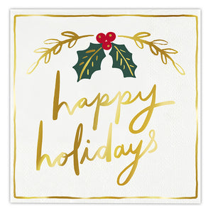 Happy Holidays Napkins with Tray | Holiday