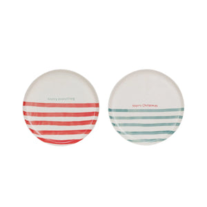 Retro Holiday Striped Plate