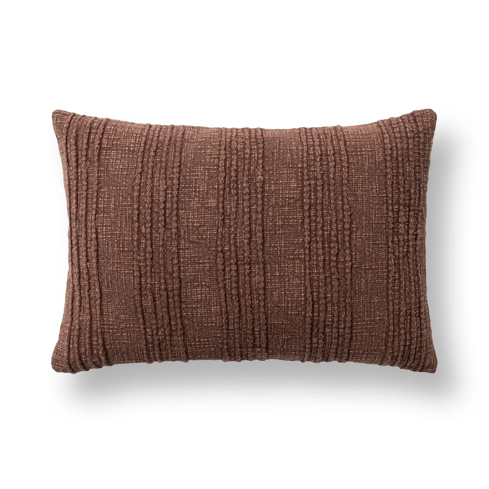 Mahogany textured stripe lumbar pillow.  