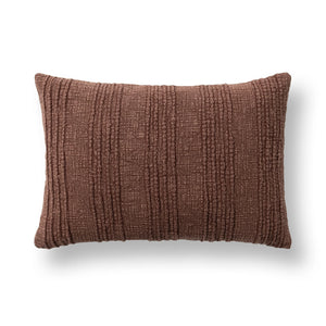 Mahogany textured stripe lumbar pillow.  