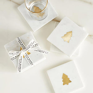 Marble Coasters with Trees | Holiday