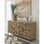 Wood and iron console cabinet, maverick, design center console, stylized photo