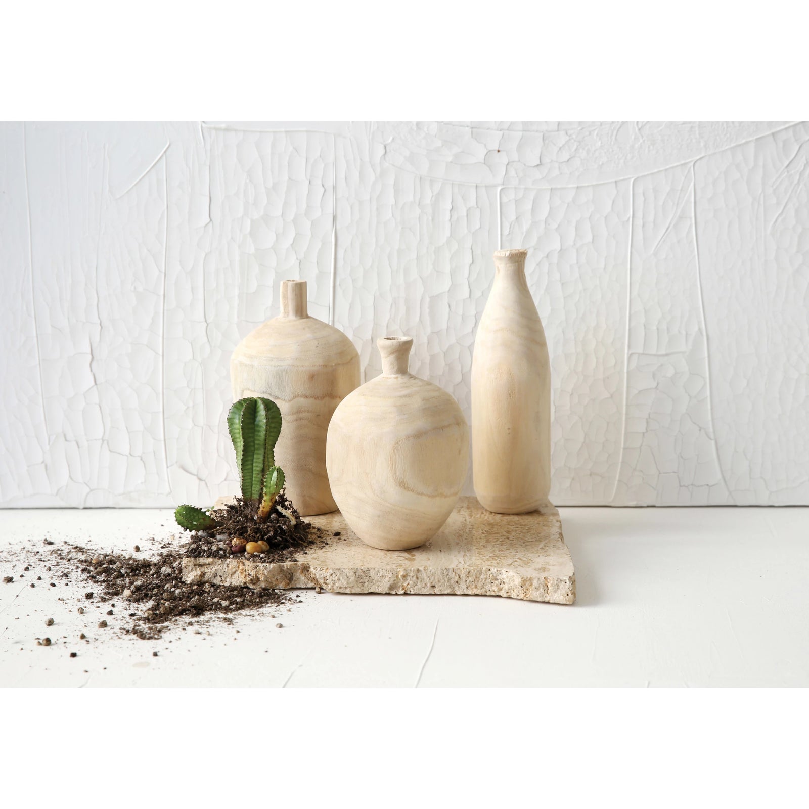 Natural Paulownia Wood Vase