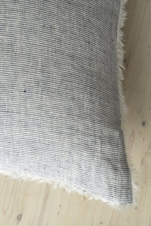 Navy Thin Striped Linen Pillow