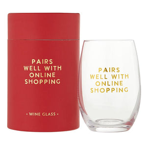 Holiday Stemless Wine Glass