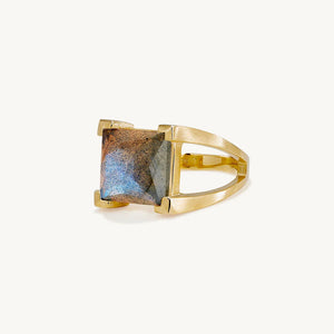 Mini Plaza Gemstone Ring | Labradorite