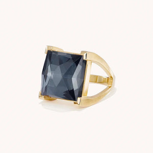 Plaza Gemstone Ring | Iridescent Hematite