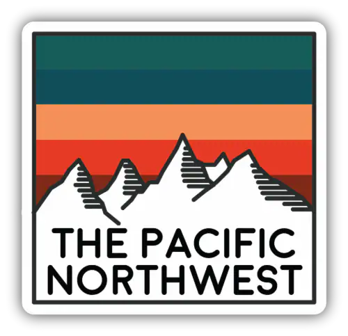 Retro Pacific Northwest Mountains Sticker