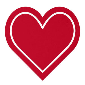 Red paper heart napkin