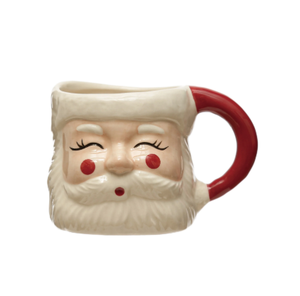 Santa Claus mug with a red handle on a white background