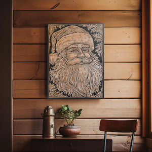 Classic Santa Claus Engraved Illustration