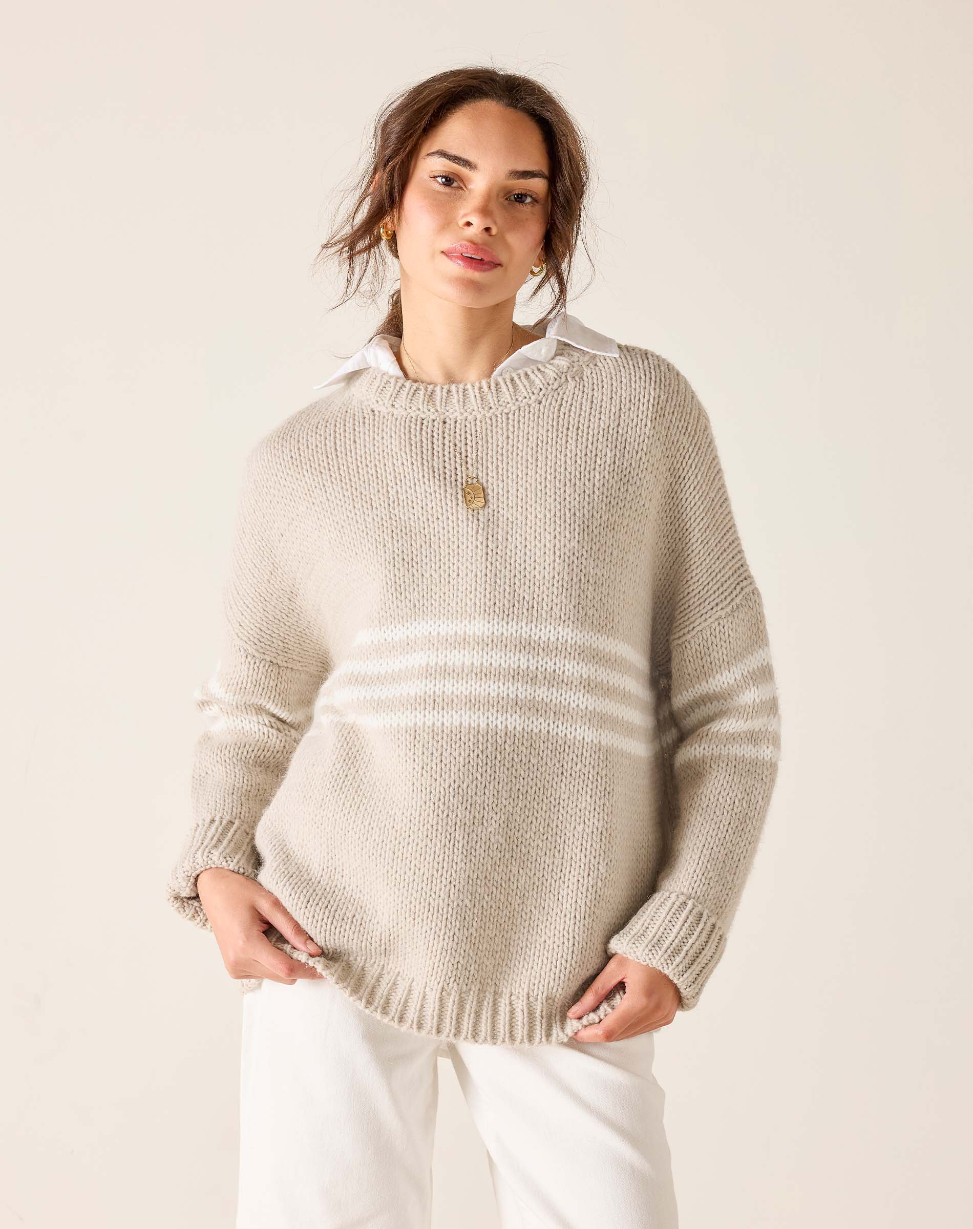 Seacoast Stripe Crewneck Sweater | Mersea