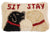 Hand Hooked Sit and Stay Lab Dog Wool pillow. Chandler 4 Corners. Sundance