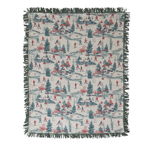 Vintage Ski Bullion Fringe Blanket