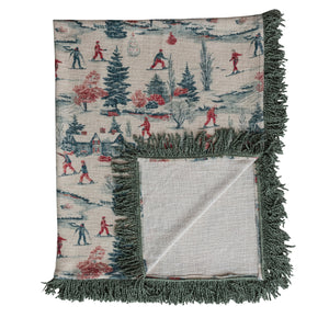 Vintage Ski Bullion Fringe Blanket