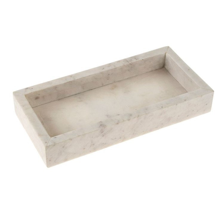 White marble rectangular tray 