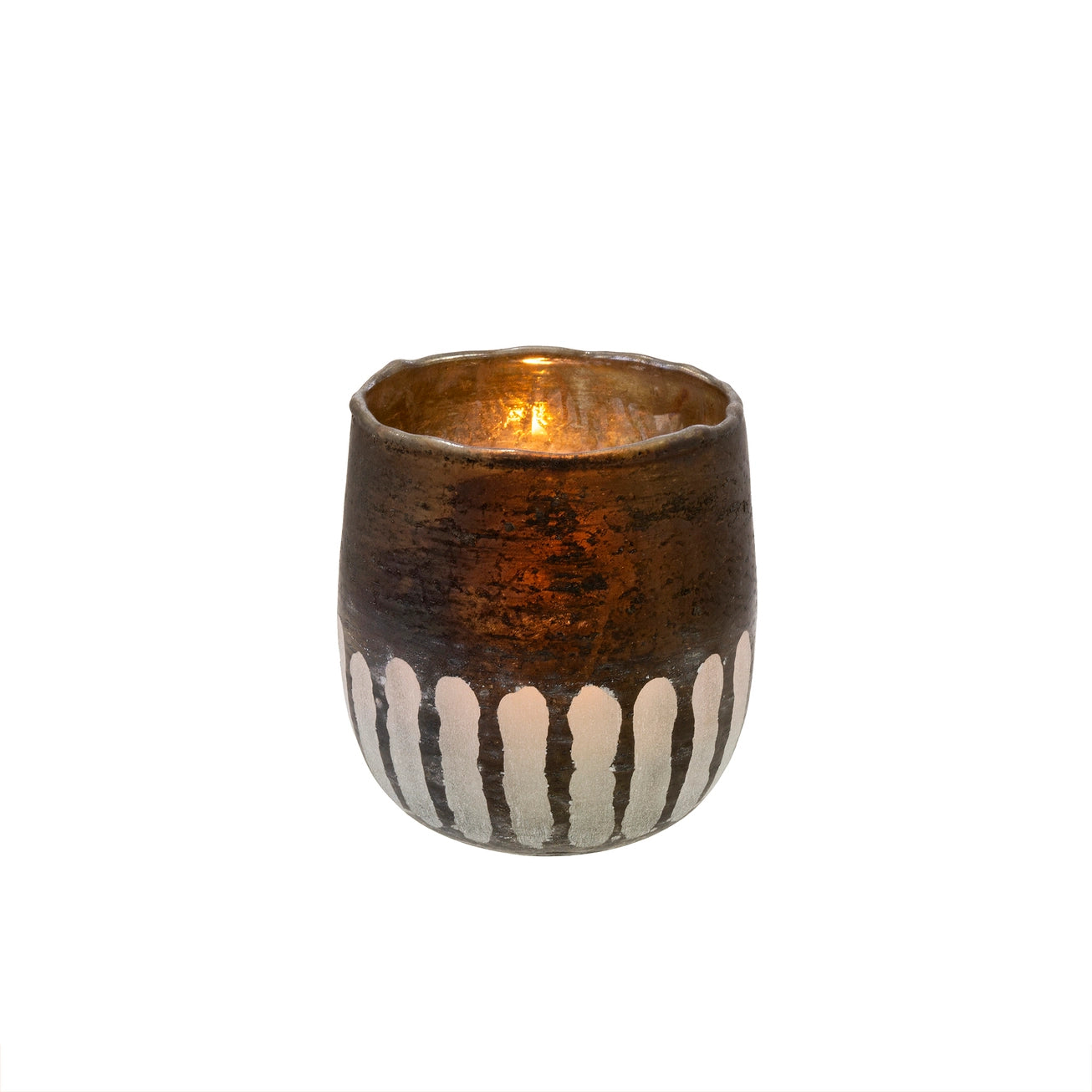 Smoke Etched Glass Votive