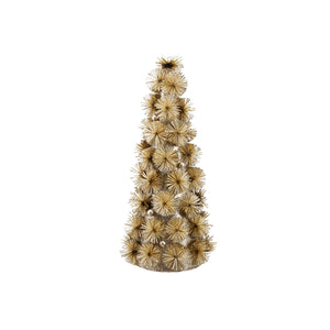 Decorative Christmas tree made of dried natural elements on a white background