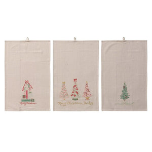 Cotton Holiday Tree Tea Towels