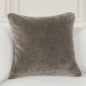 Velvet cotton 18 inch pillow in desert brown color. 