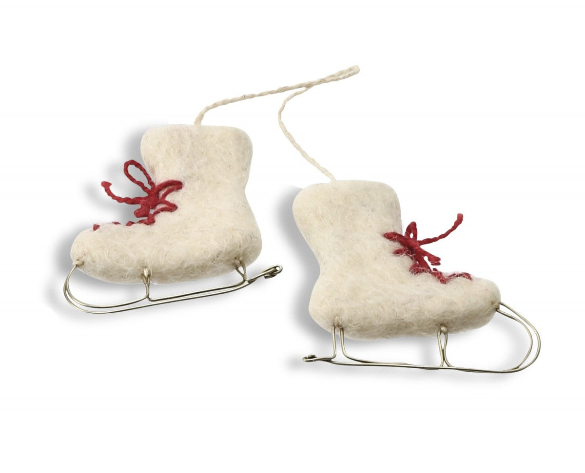 Wool Ice Skates Ornament | Holiday