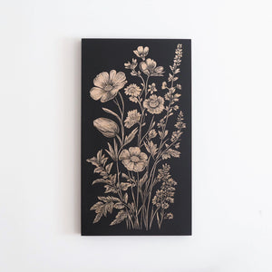 Wildflower Bouquet Engraved Illustration