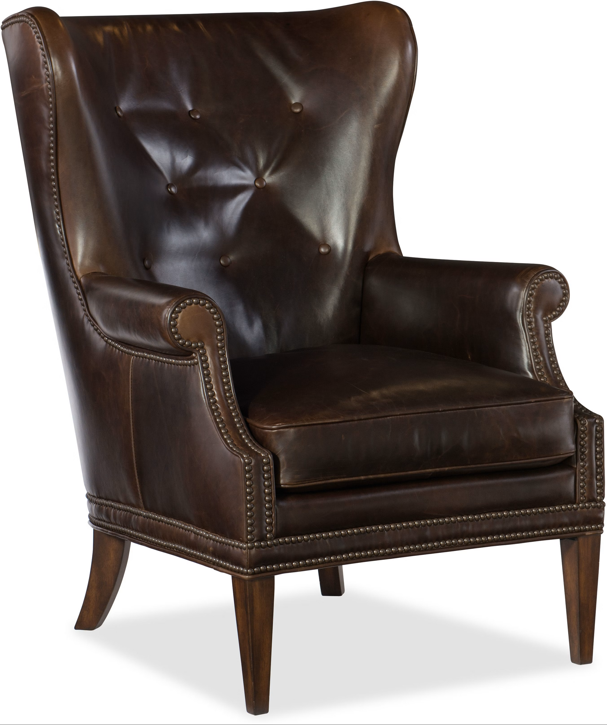 Leather Wingback Club Chair