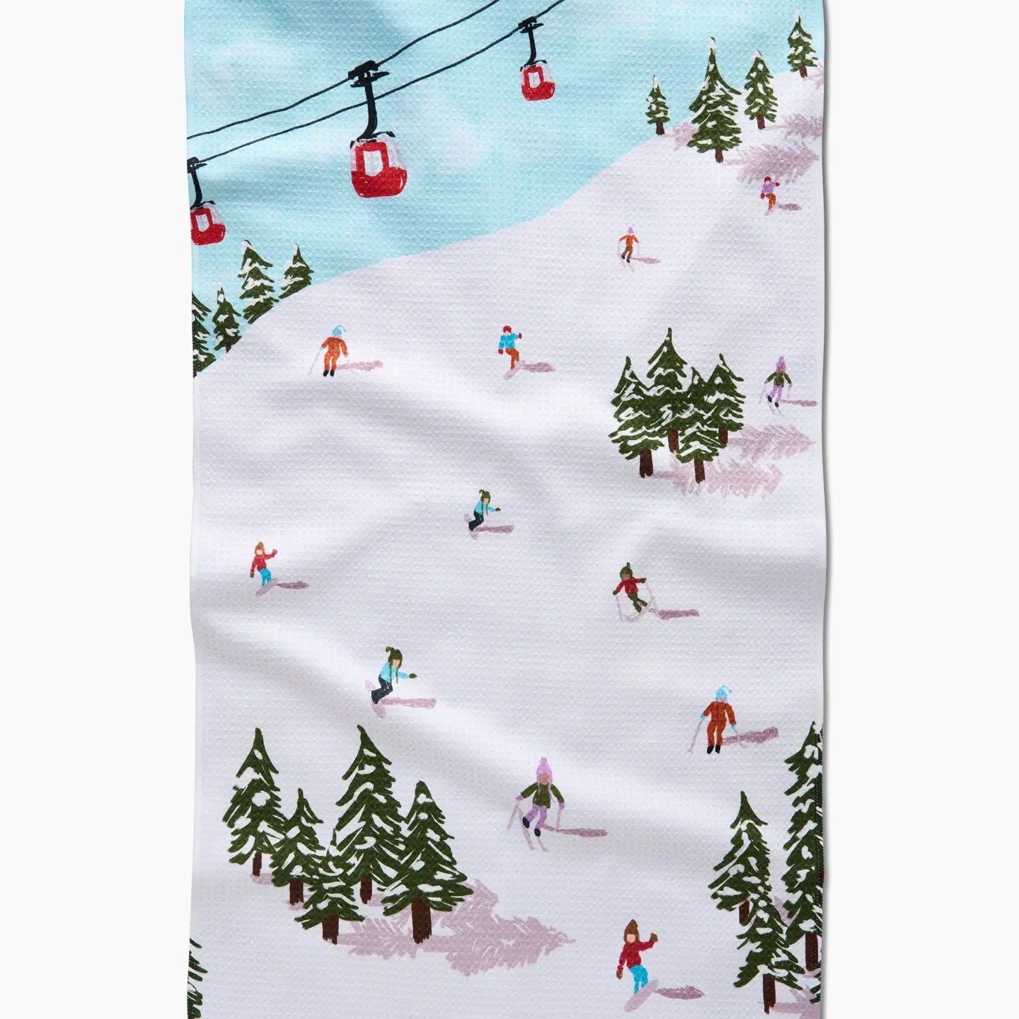 Winter Skiing Trip Tea Towel | Geometry