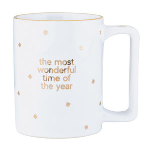 White & Gold Holiday Coffee Mug | Collection