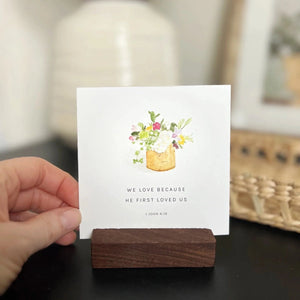 Floral watercolor scripture daily devotional card by Emily Lex. 