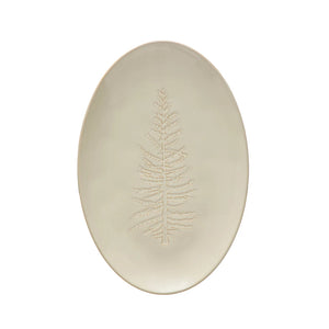 Debossed Tree Stoneware Platter