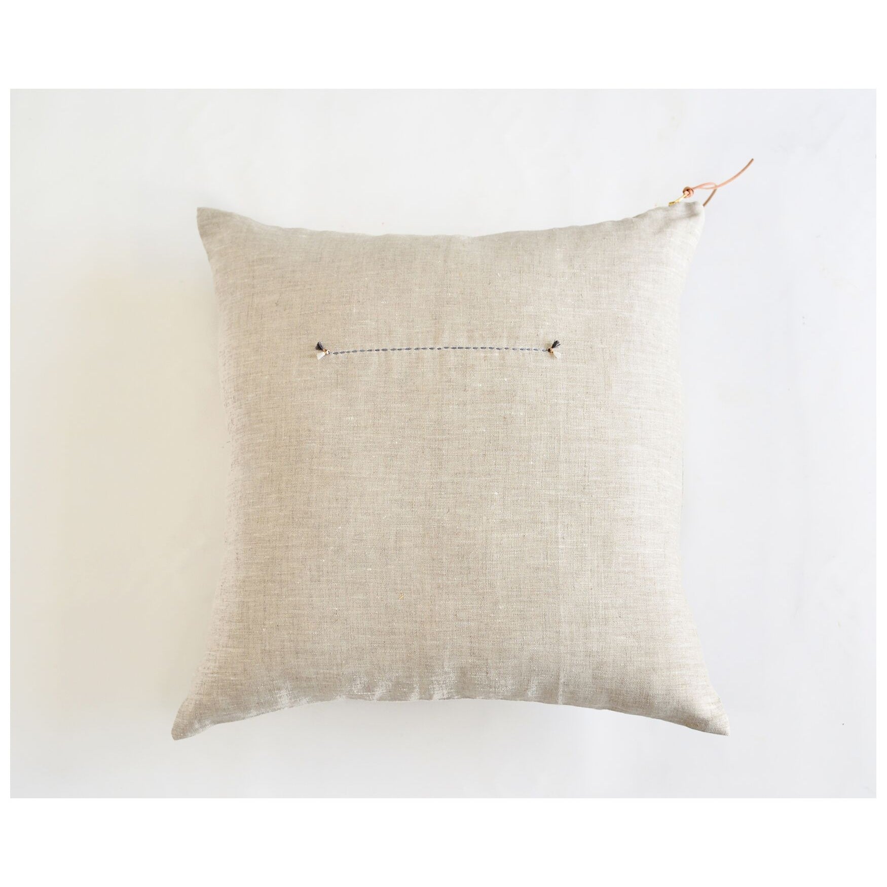 Celina Mancurt Linen pillow with leather pull