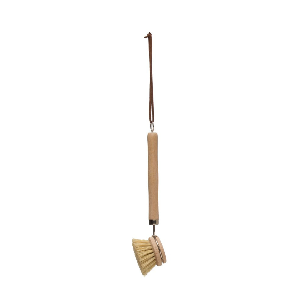 Beechwood Brush with Leather Tie
