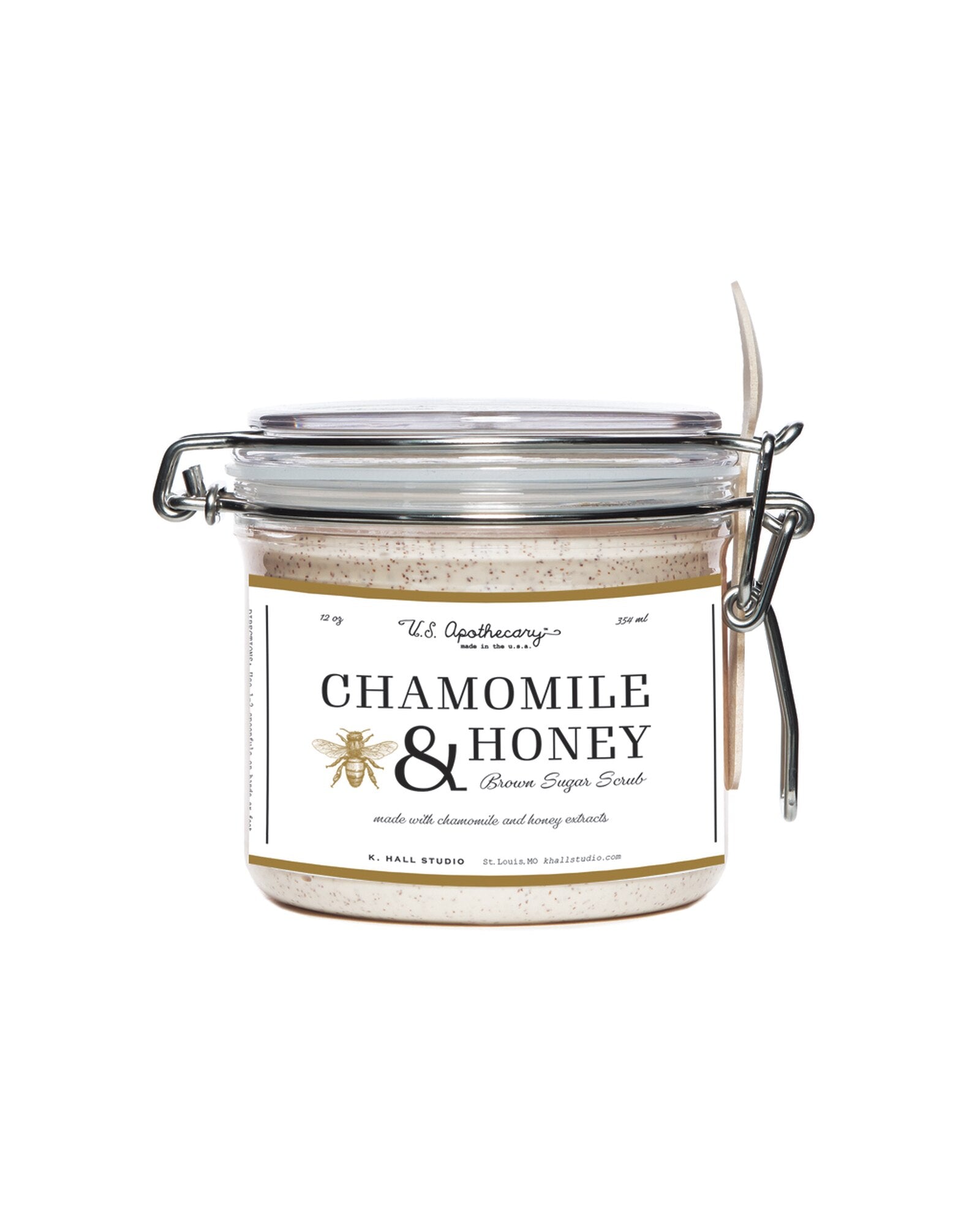 US Apothecary Chamomile & Honey Brown Sugar Scrub Jar