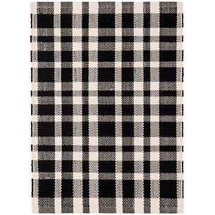Tattersall Black Indoor Outdoor Rug