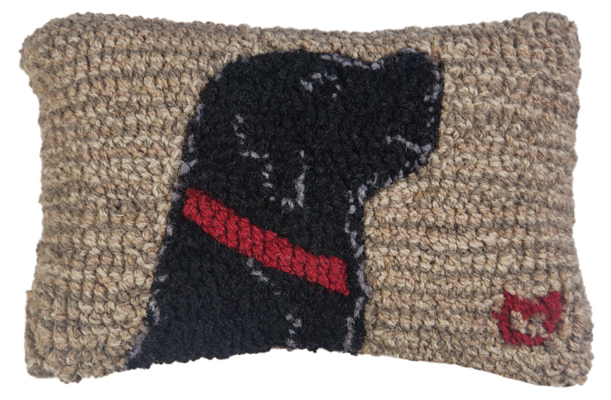Brown dog wool pillow 
