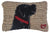Brown and black dog hand hooked New Zealand wool pillow. Chandler 4 Corners. Sundance