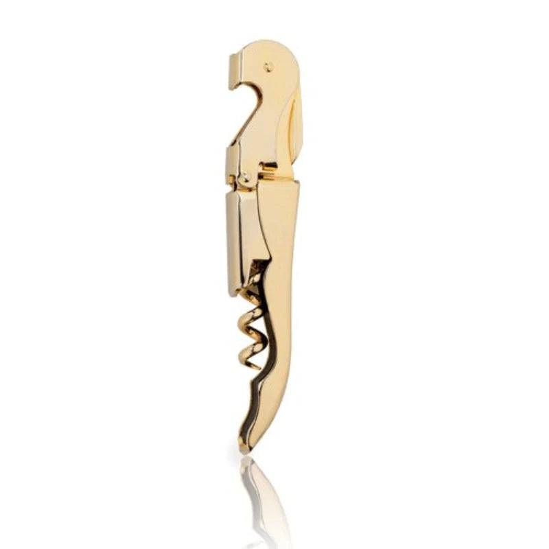 gold brass wine corkscrew