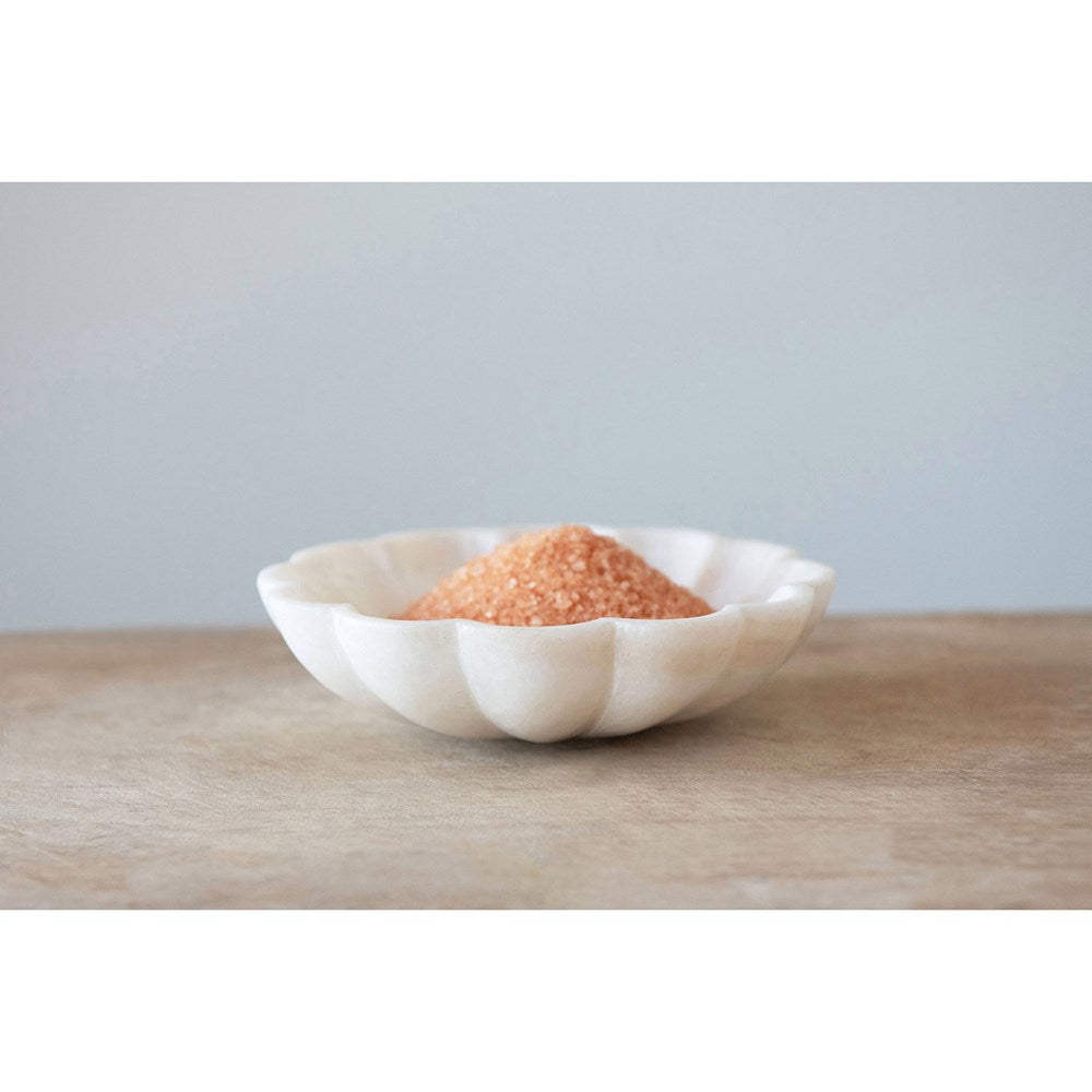 hand carved marble flower dish