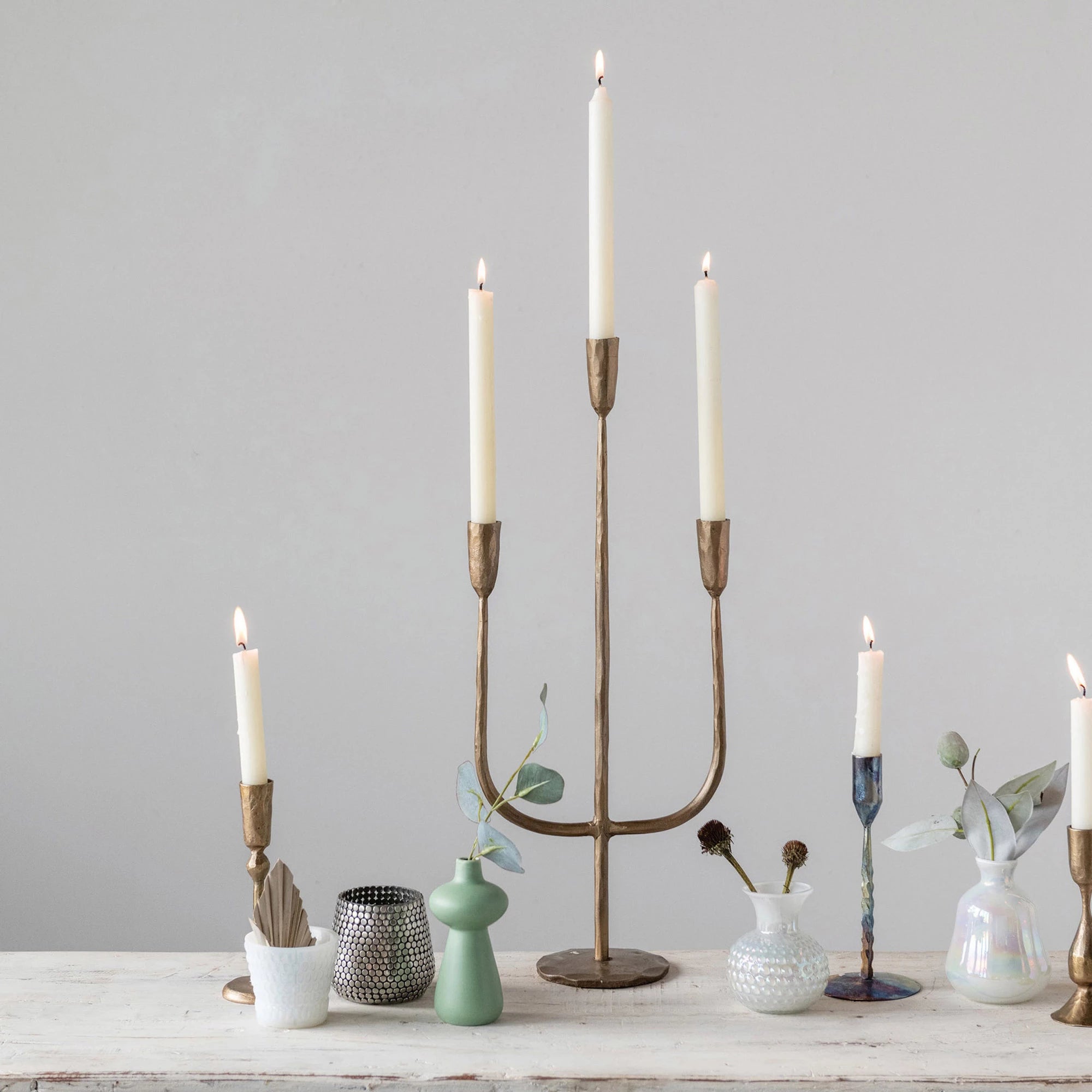 Hand-Forged Metal Candelabra with Antique Finish - Northlight