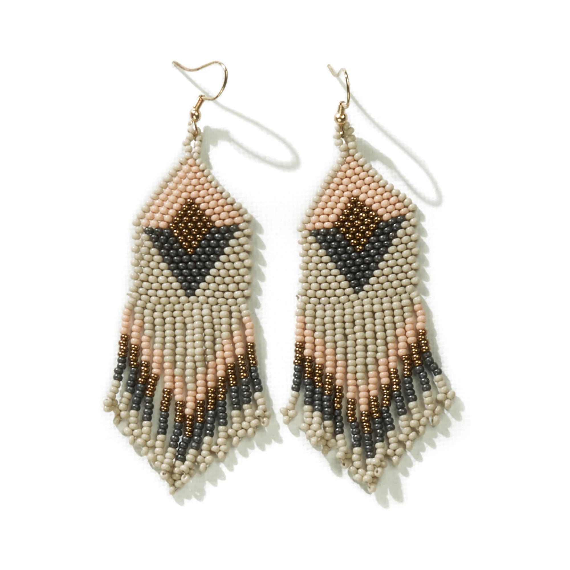 Ink and Alloy Glass beaded earrings
